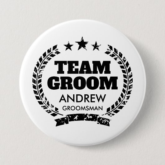 Bachelor-Party-Buttons für Trauzeugen im Team-Gürt Button (Vorderseite)