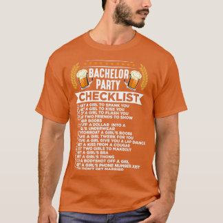 Bachelor Party Checklist Ehe Trauzeuge T-Shirt
