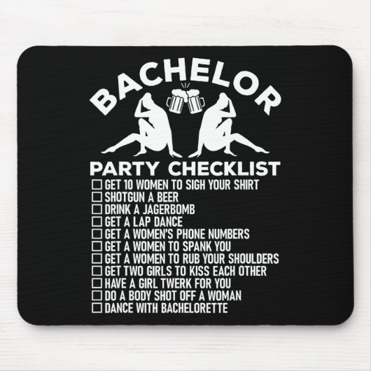 Bachelor Party Checklist Funny Trauzeugen Groom Sq Mousepad (Vorne)