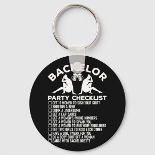 Bachelor Party Checklist Funny Trauzeugen Groom Sq Schlüsselanhänger