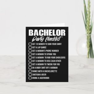 Bachelor Party Checklist Groom Trauzeugen Teil Karte