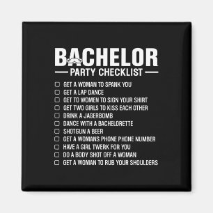 Bachelor Party Checklist Grooms Stag Night Fun Dar Magnet