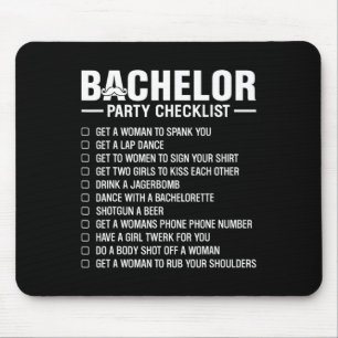 Bachelor Party Checklist Grooms Stag Night Fun Dar Mousepad
