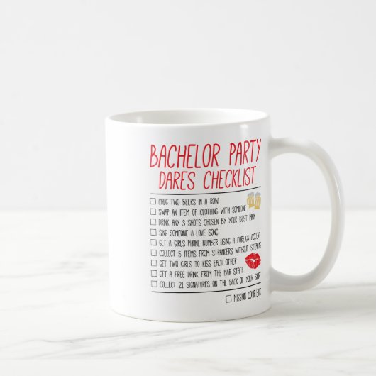 Bachelor Party Checklist Sonnige Hochzeit Raum Kaffeetasse (Rechts)