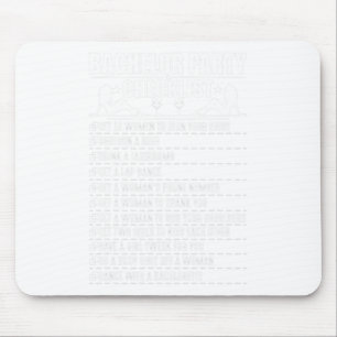 Bachelor Party Checklist Stag Groom Gag Mens Funny Mousepad