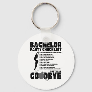 Bachelor Party Checklist Stag Groom Gag Men's Schlüsselanhänger