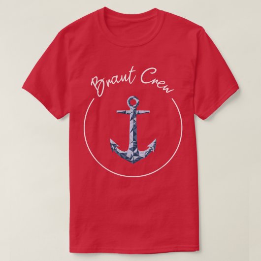 Bachelor Party Crew Navy Anchor T-Shirt (Design vorne)
