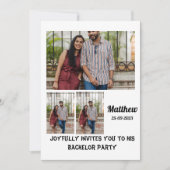 Bachelor Party custom 3 Foto Collage Einladung (Vorderseite)