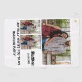 Bachelor Party custom 3 Foto Collage Golfhandtuch (Horizontal)