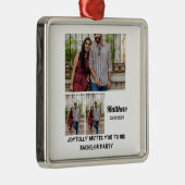 Bachelor Party custom 3 Foto Collage Ornament Aus Metall (Rechts)