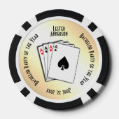 Bachelor Party Custom Memento Gelbe Touch Pokerchips (Rückseite)