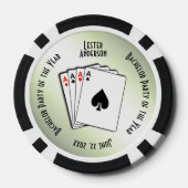 Bachelor Party Custom Memento Green Touch Pokerchips (Rückseite)