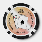 Bachelor Party Custom Memento Peach Touch Pokerchips (Rückseite)