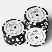 Bachelor Party Custom Memento Schwarz-Weiß Pokerchips (Stapel)