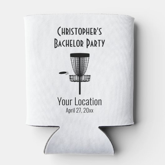 Bachelor Party Disk Golf Gastgeschenk Hochzeit Dosenkühler (Rückseite)