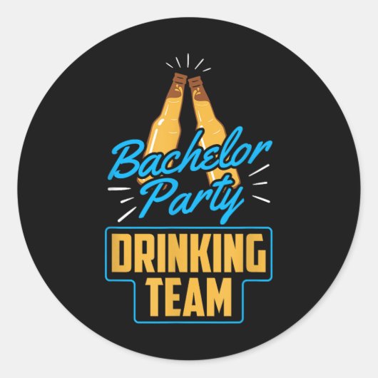 Bachelor Party Drink Team Groom Bride Runder Aufkleber (Vorderseite)