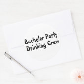 Bachelor Party Drinks Crew Runder Aufkleber (Umschlag)