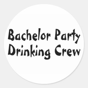 Bachelor Party Drinks Crew Runder Aufkleber