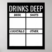 Bachelor Party Drinks Tiefe Drinks Tally Chart sei Poster (Vorne)