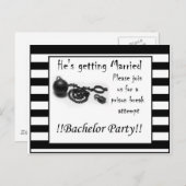 Bachelor Party einladen - Gefängnispause Einladungspostkarte (Vorne/Hinten)