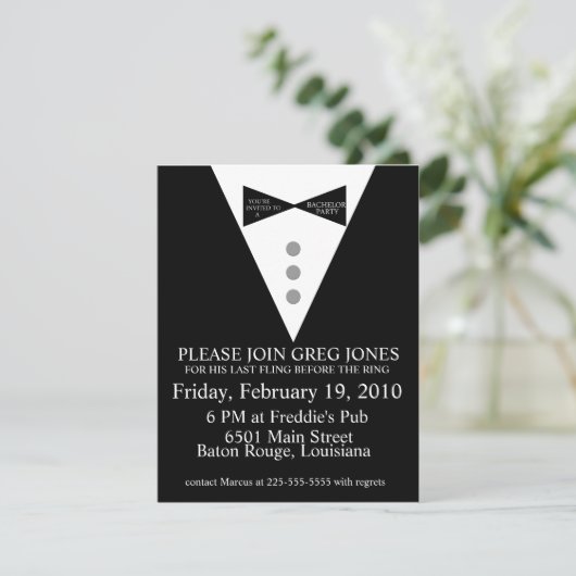 Bachelor Party Einladung (Stehend Vorderseite)