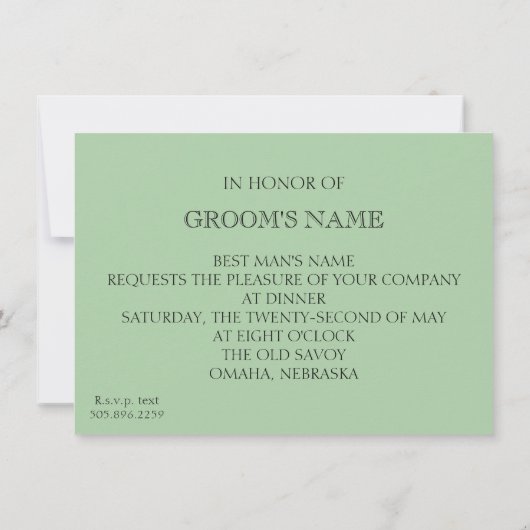 Bachelor Party Einladung (Rückseite)