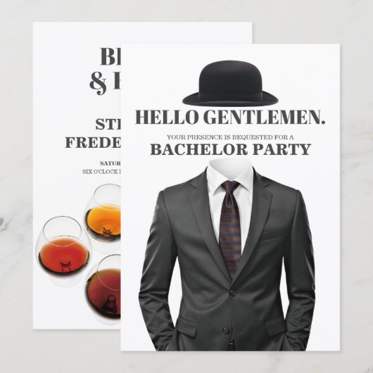 Bachelor Party Einladung (Vorne/Hinten)