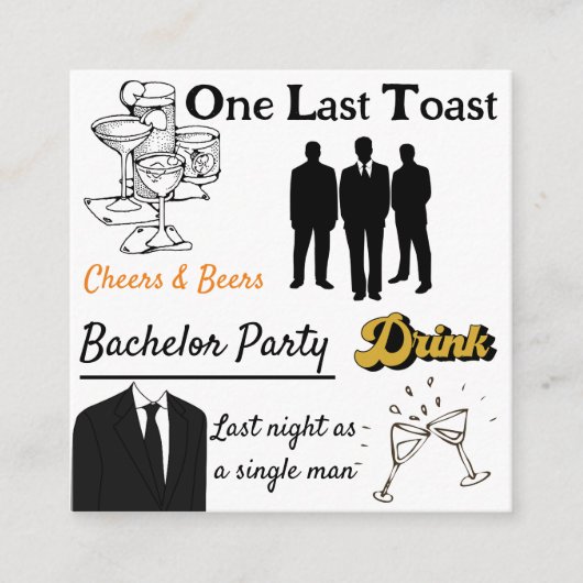 Bachelor-Party-Einladung Begleitkarte (Vorderseite)