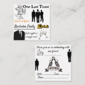 Bachelor-Party-Einladung Begleitkarte (Vorne/Hinten)