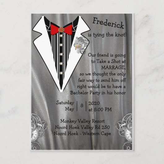 Bachelor Party Einladung Postkarte (Vorderseite)