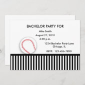 Bachelor Party Einladung Schwarz-weiß Baseball (Vorne/Hinten)