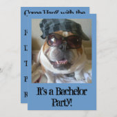 Bachelor Party Einladungen Funny English Bulldog (Vorne/Hinten)