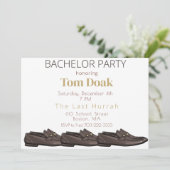 Bachelor Party Fashion Männerschuhe Einladung (Stehend Vorderseite)