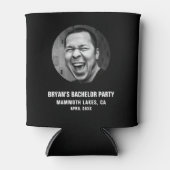 Bachelor Party Favor Custom Groom Face Photo  Dosenkühler (Vorderseite)