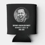 Bachelor Party Favor Custom Groom Face Photo  Dosenkühler (Rückseite)