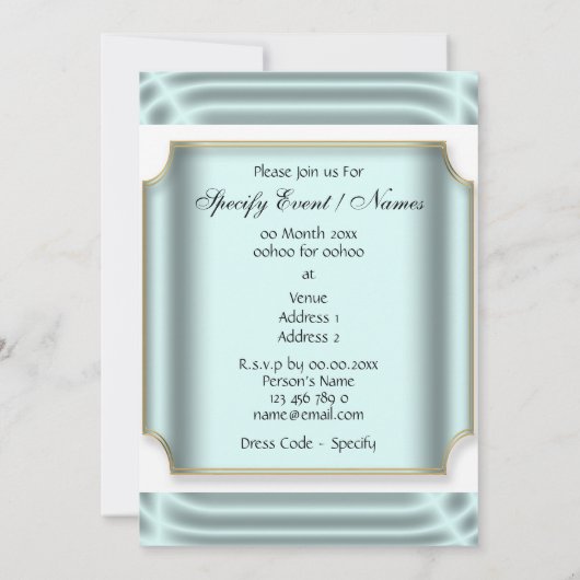 Bachelor Party formale Tuledo Einladung (Rückseite)