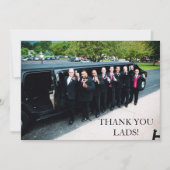 Bachelor Party Foto Dankeskarte (Vorderseite)