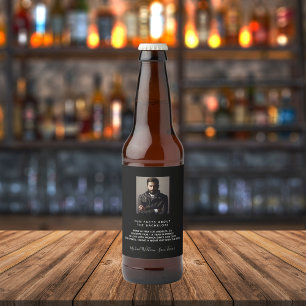 Bachelor Party Foto Spaß Fakten für Schwarze Bierflaschenetikett
