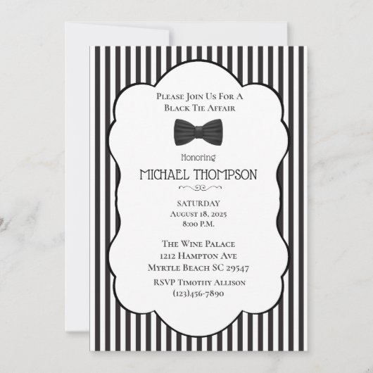 Bachelor Party für die Hochzeit der Schwarzen Kraw Einladung (Vorderseite)