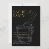 Bachelor Party für Minimalistisches Schwarzes Foto Einladung (Vorderseite)