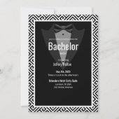 Bachelor-Party für Schwarz, Silber und Silber Save The Date (Vorderseite)