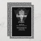 Bachelor-Party für Schwarz, Silber und Silber Save The Date (Vorne/Hinten)