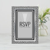 Bachelor-Party für Schwarz und Silber Ankündigung (Stehend Vorderseite)