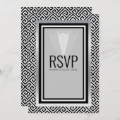 Bachelor-Party für Schwarz und Silber Ankündigung (Vorne/Hinten)