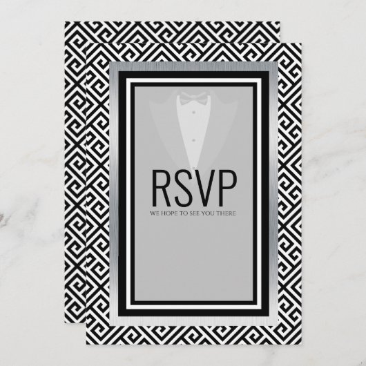 Bachelor-Party für Schwarz und Silber Ankündigung (Vorne/Hinten)