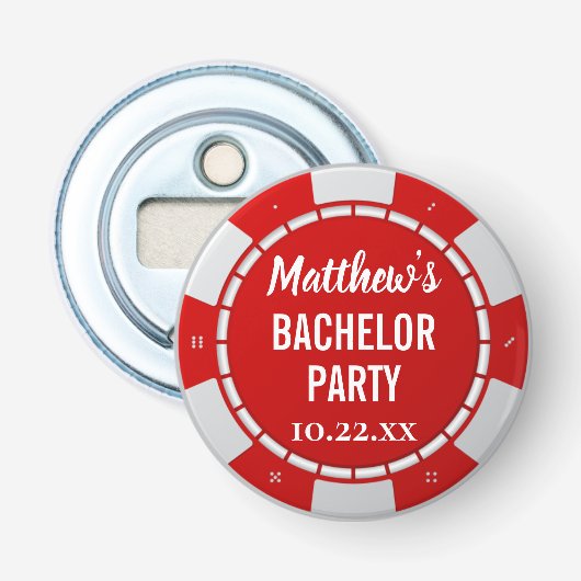 Bachelor Party Gambling Poker Chip Flasche Opener Flaschenöffner (Vorderseite)