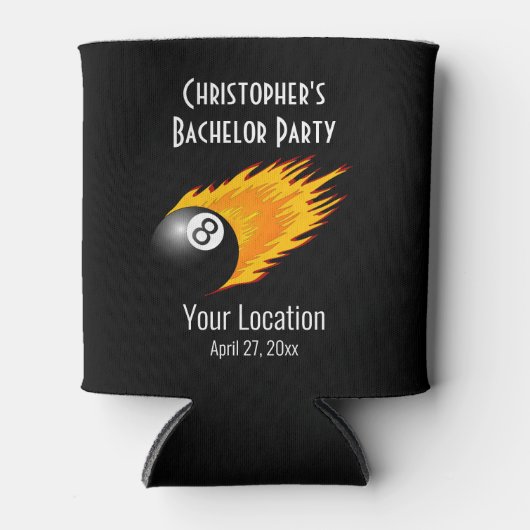 Bachelor Party Gastgeschenk Hochzeit 8 Ball Pool B Dosenkühler (Vorderseite)