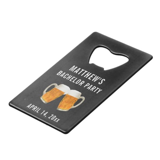 Bachelor Party Gastgeschenk Hochzeit Beer Cheer Geldbeutel Flaschenöffner (Rückseite Schrägansicht)