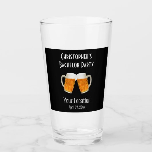 Bachelor Party Gastgeschenk Hochzeit Beer Cheer Glas (Vorderseite)