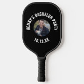 Bachelor Party Gastgeschenk Hochzeit Groom Foto Pickleball Schläger (Rückseite)